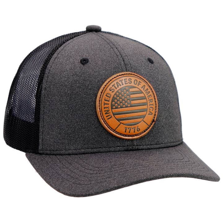 Cap Zone – boné - Unissexo por atacado – 1776 Patch Bandeira dos EUA Melange Chapéu Camionista3