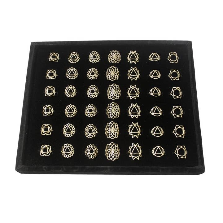 Earths Elements Wholesale - Wholesale Jewelry Set - Ring Set - Sacred Chakra Stone Healing, 42 pcs.
