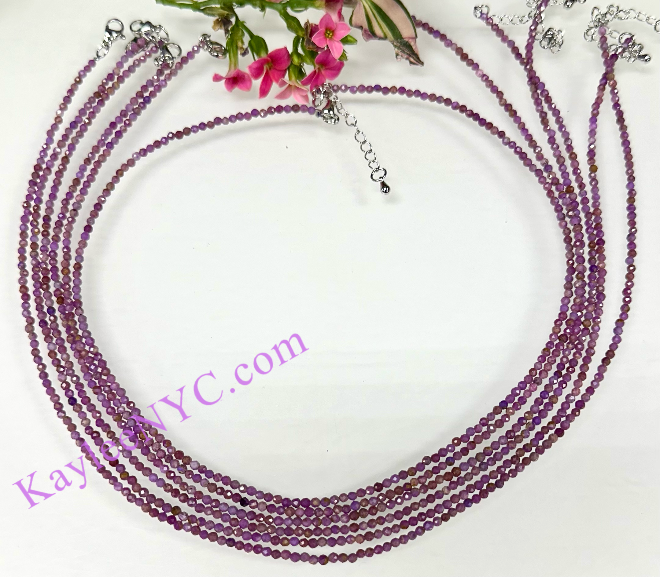 KayleeNYC - Wholesale Beaded/Pearl Necklace - 2mm Natural Phosphosiderite Necklaces Crystals Healing0