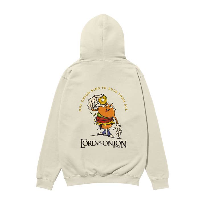 The Lord of the Onion Rings Heavyweight Organic Hoodie for wholesale by Weekend Concept