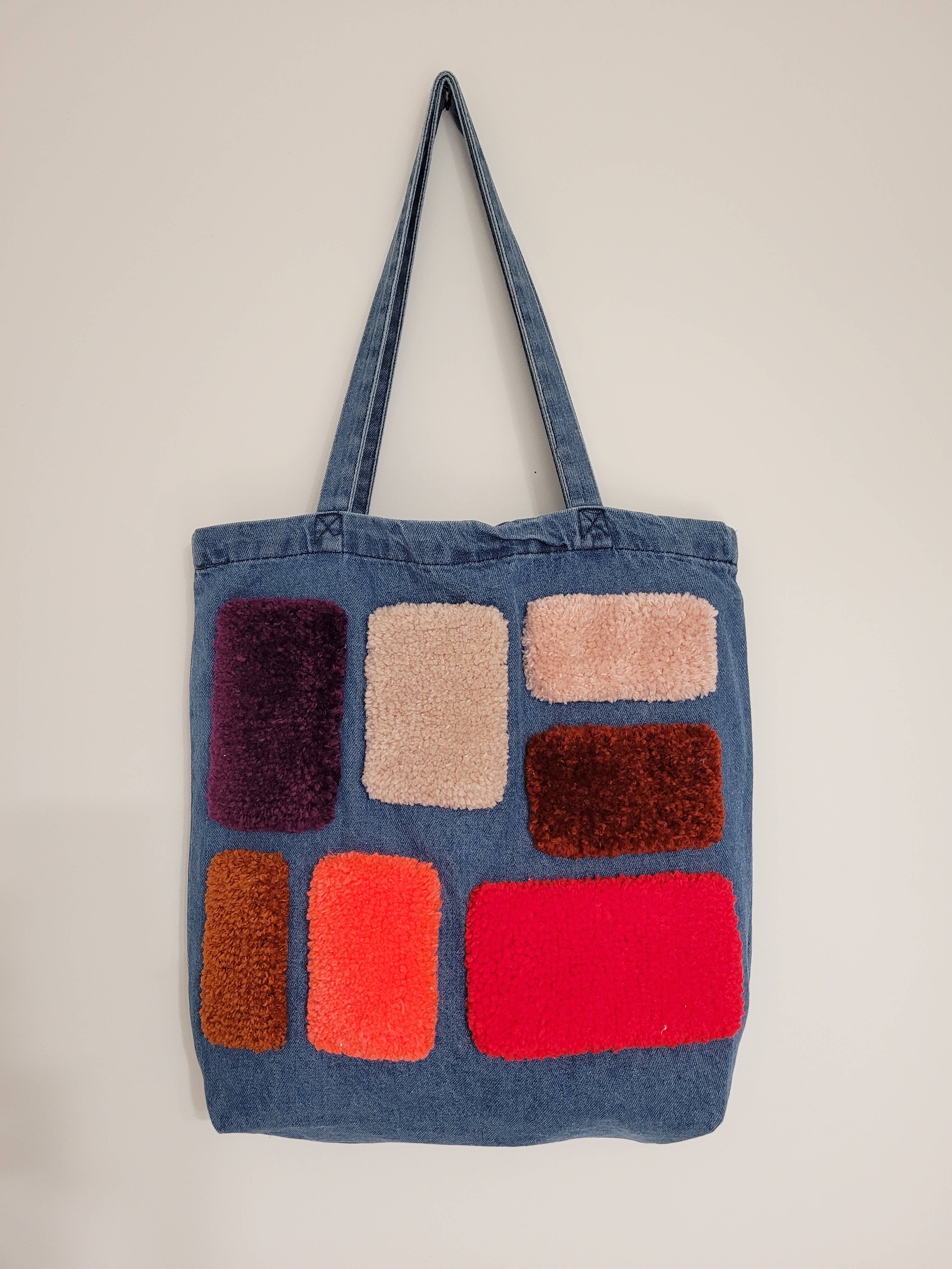 Good to Know You - Wholesale Tote Bag - Women's - Standard Denim Tote -  Mixed Squares2