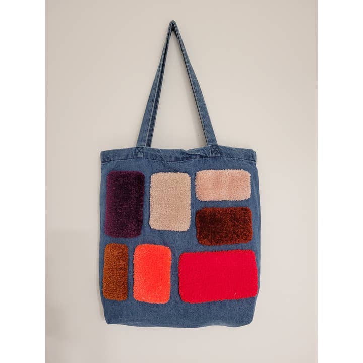 Good to Know You - Wholesale Tote Bag - Women's - Standard Denim Tote - Mixed Squares2