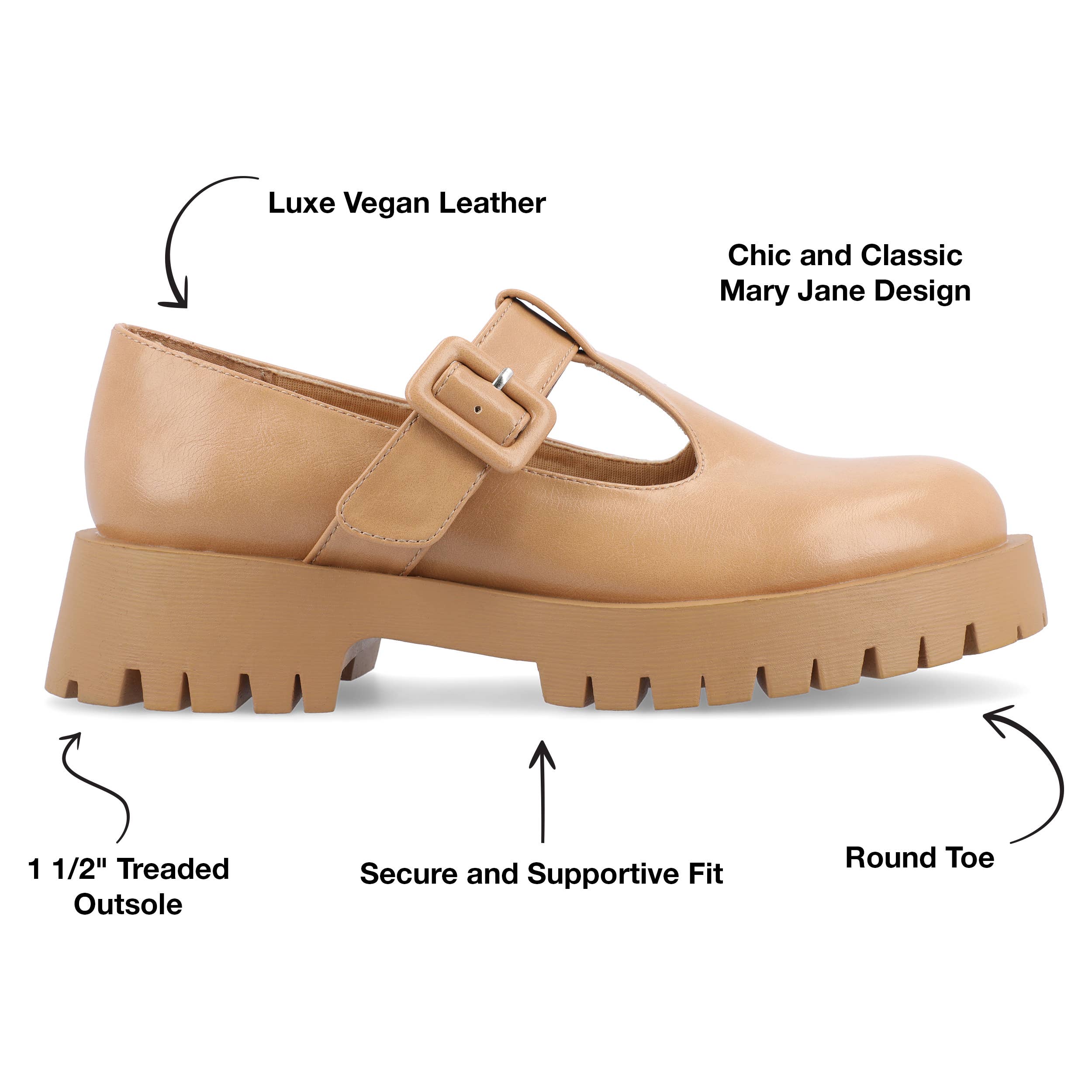 Journee - Wholesale Flats - Women's - Suvi Mary Jane Flats In Faux Leather11