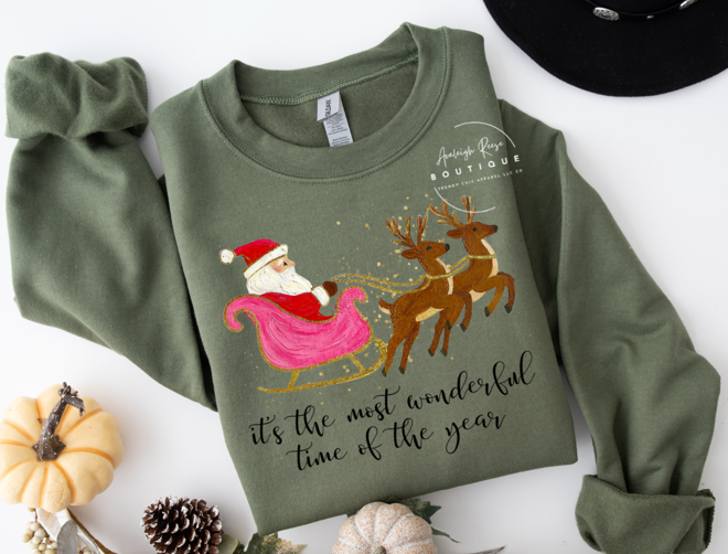 Trendy Chic Apparel LLC - Wholesale Graphic Sweatshirt - Women's - Santa Sleigh Sweatshirts & T-Shirts  4