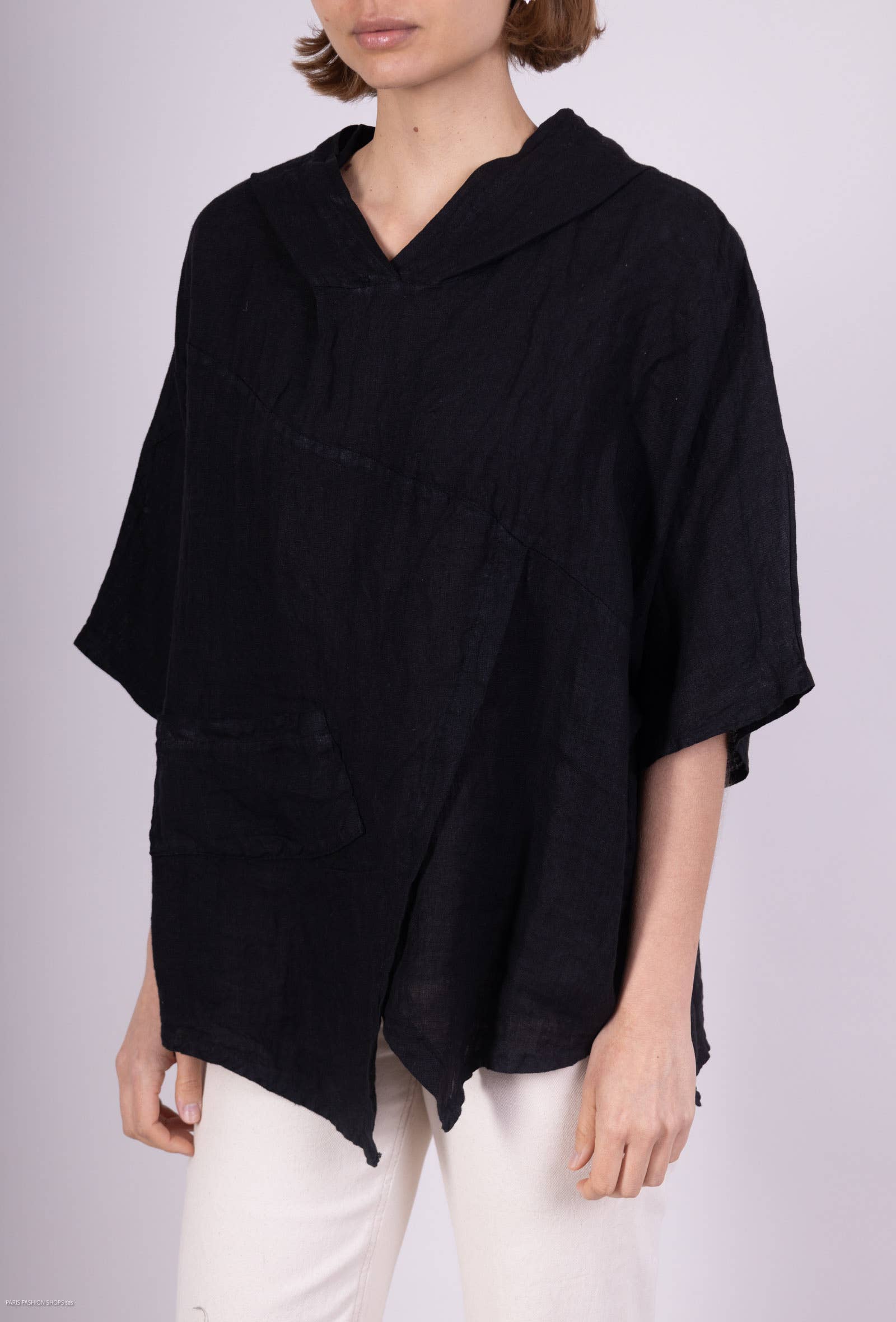 L'Emotion - Wholesale Tunic - Women's - 100% Linen Tunic Hood Functional Pocket5