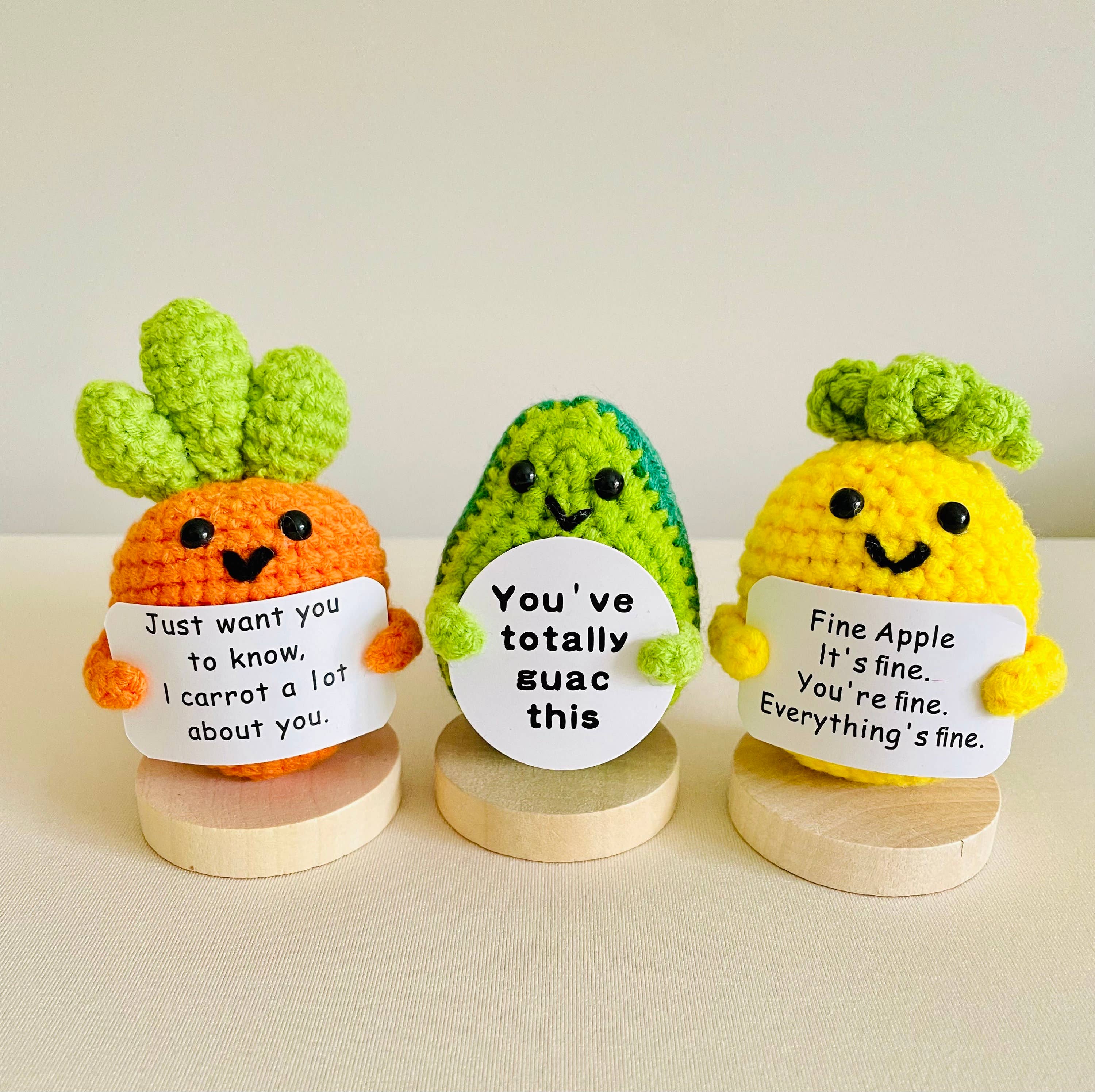 Anh2 LTD - Wholesale Doll - Kids - Graduation Gift, Cute Positive Crochet Carrot/Pickle/Bean...1