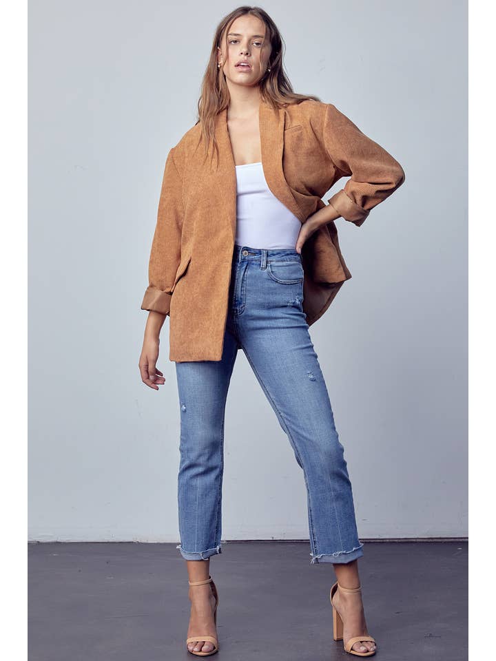 Chameau Blazer oversize en velours côtelé - Camel en vente sur Faire6