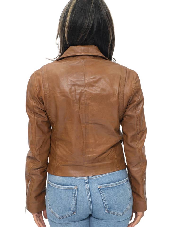 Infinity Leather (Upperclass Fashions Ltd) - Vendita all'ingrosso Giacca in pelle - Donna - Giacca da motociclista in pelle da donna-Zanzibar