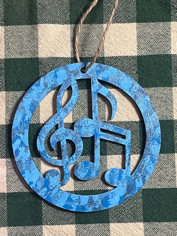 Hand-Painted Music Note Ornament (F3) for wholesale by ON THE GO Studio