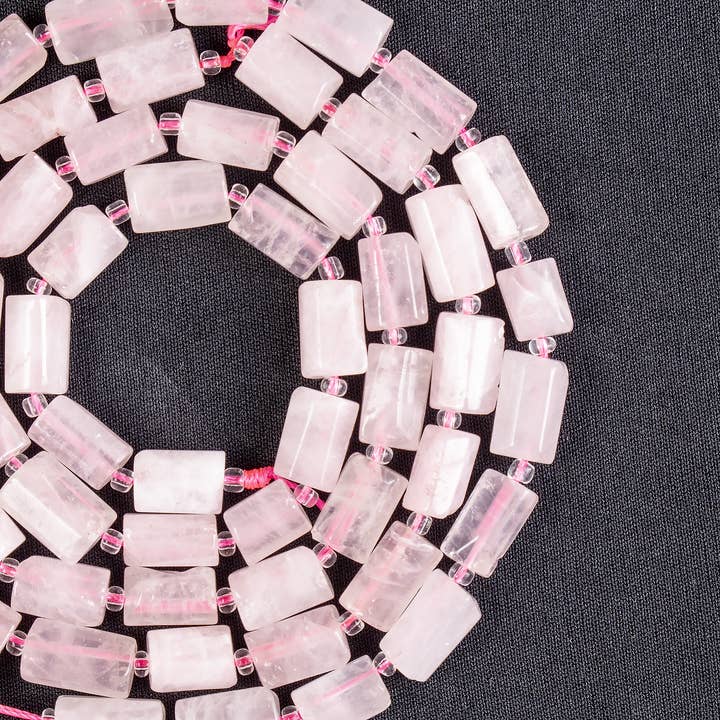 Soothing Crystals Beads - Wholesale Beads - Gemstone Pipe Beads | Rose Quartz | Crystal Tube Beads8