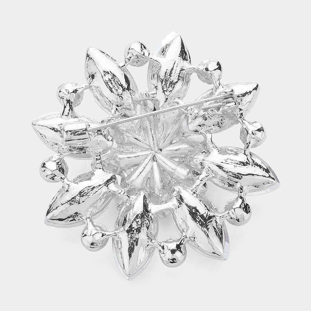 Sensibling Corp. - Wholesale Brooch - Marquise Stone Accented Flower Pin Brooch
18