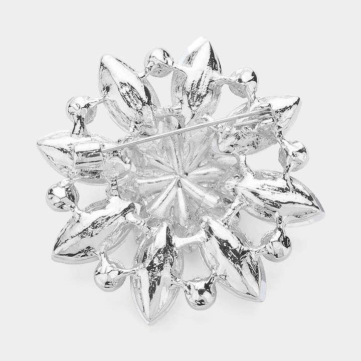 Sensibling Corp. - Wholesale Brooch - Marquise Stone Accented Flower Pin Brooch
18