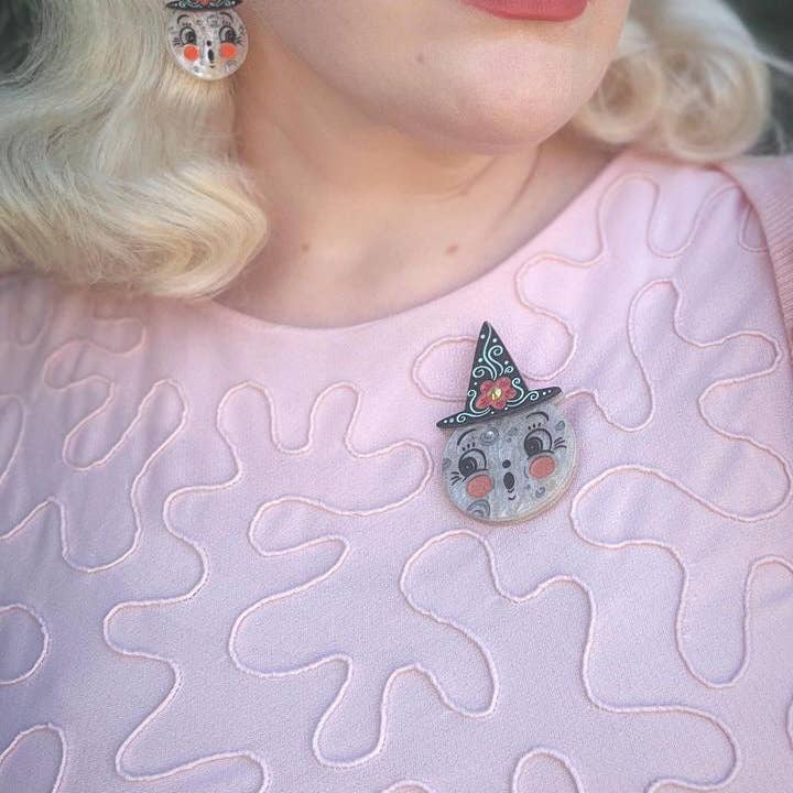 Lipstick & Chrome - Wholesale Dangle Earrings - Bloomin' Luna Witch Earrings by Johanna Parker3