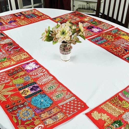 GYPSY STUDIO - Wholesale Placemat - Indian Handmade Vintage Patchwork Place Mat Boho Bohemian 1