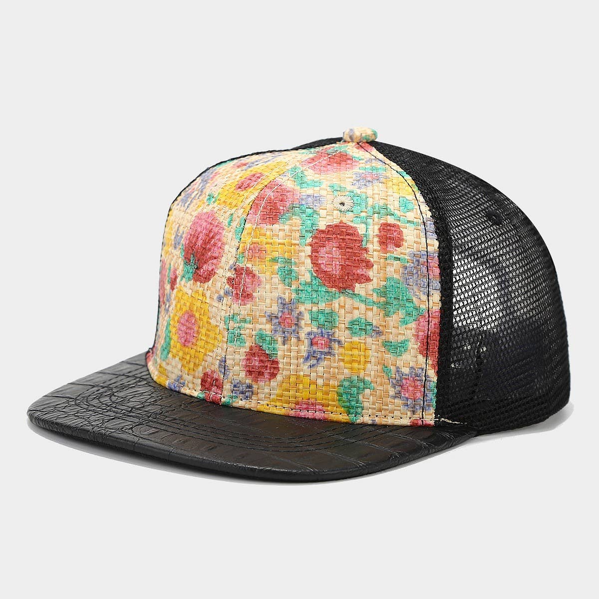 ACCITY - Wholesale Trucker Hat - Unisex - Printed Straw Mesh Baseball Cap, Summer Unisex_CWAH16280