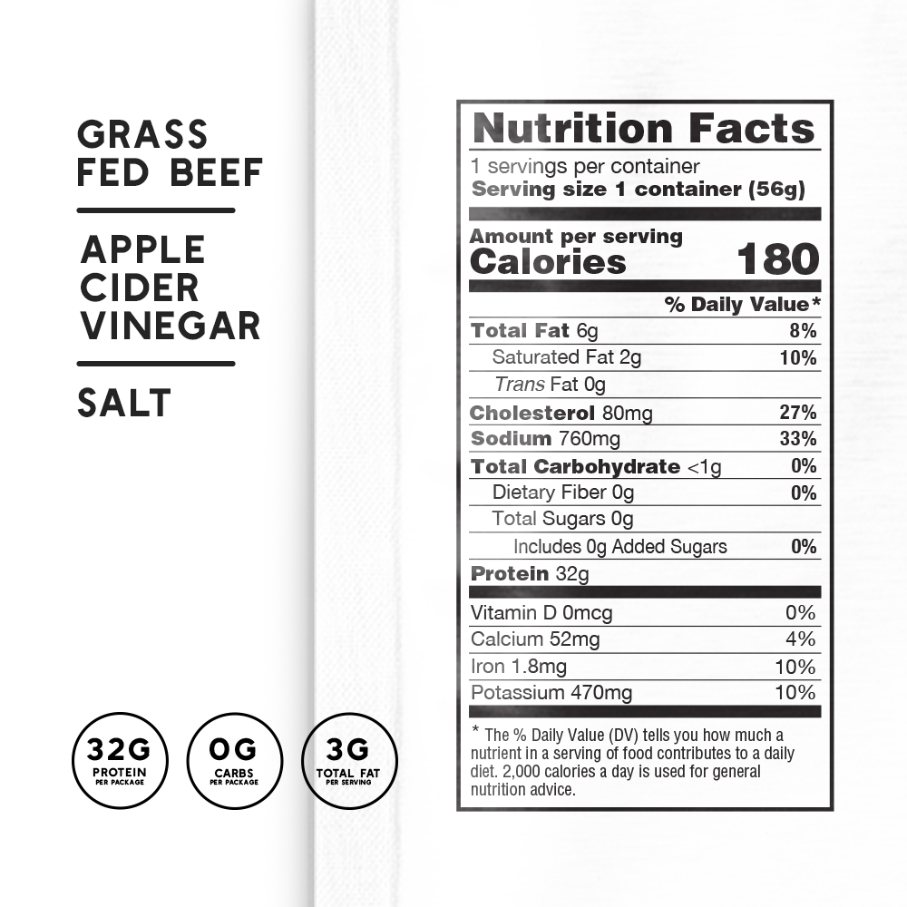 Brooklyn Biltong - Wholesale Jerky - 2oz Grass Fed Biltong Naked Tender Slices Classic 6