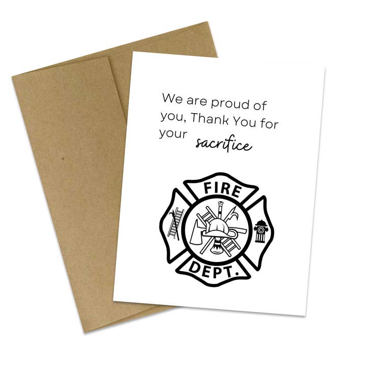 Firefighter Thank You | Support Card | Thank You Card for wholesale by Butterflies + Halos