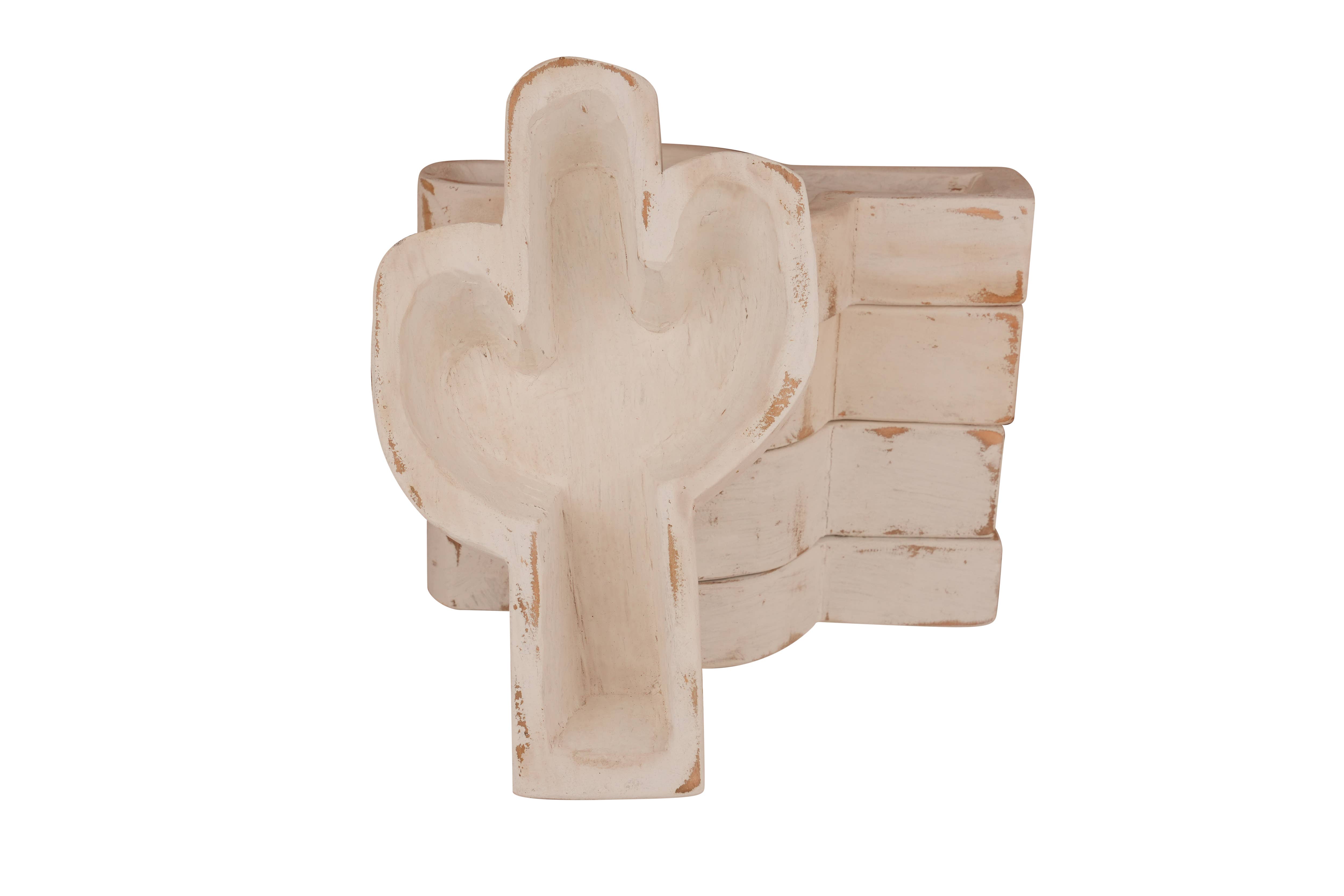 My Amigos Imports - Wholesale Candle Holder - Mini Cactus Bowl-7 x 12-Carved-Candle Ready-Mini Cactus4