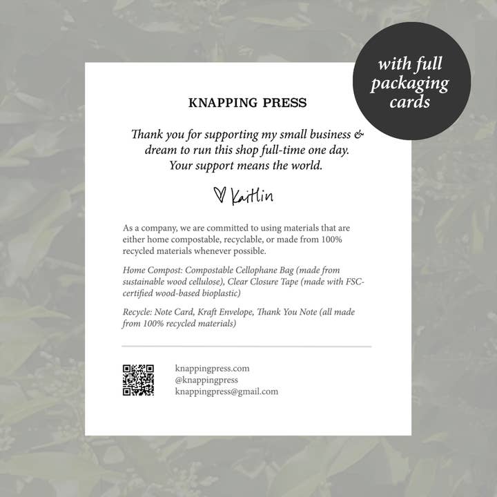 Knapping Press - Wholesale Everyday Greeting Card - 100% Recycled Blue Ridge Mountains in Purple Card4