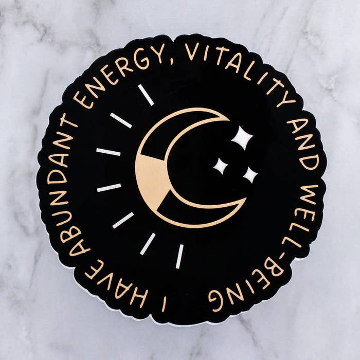 Jeg har rigelige energi vitalitet og velvære mærkat for engroshandel hos MaMarie & Co.