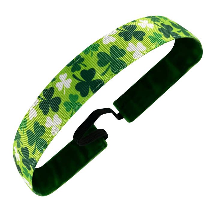 St. Patrick's Day | Shamrock and Roll | Green, White | 1 Inch for wholesale by Sweaty Bands