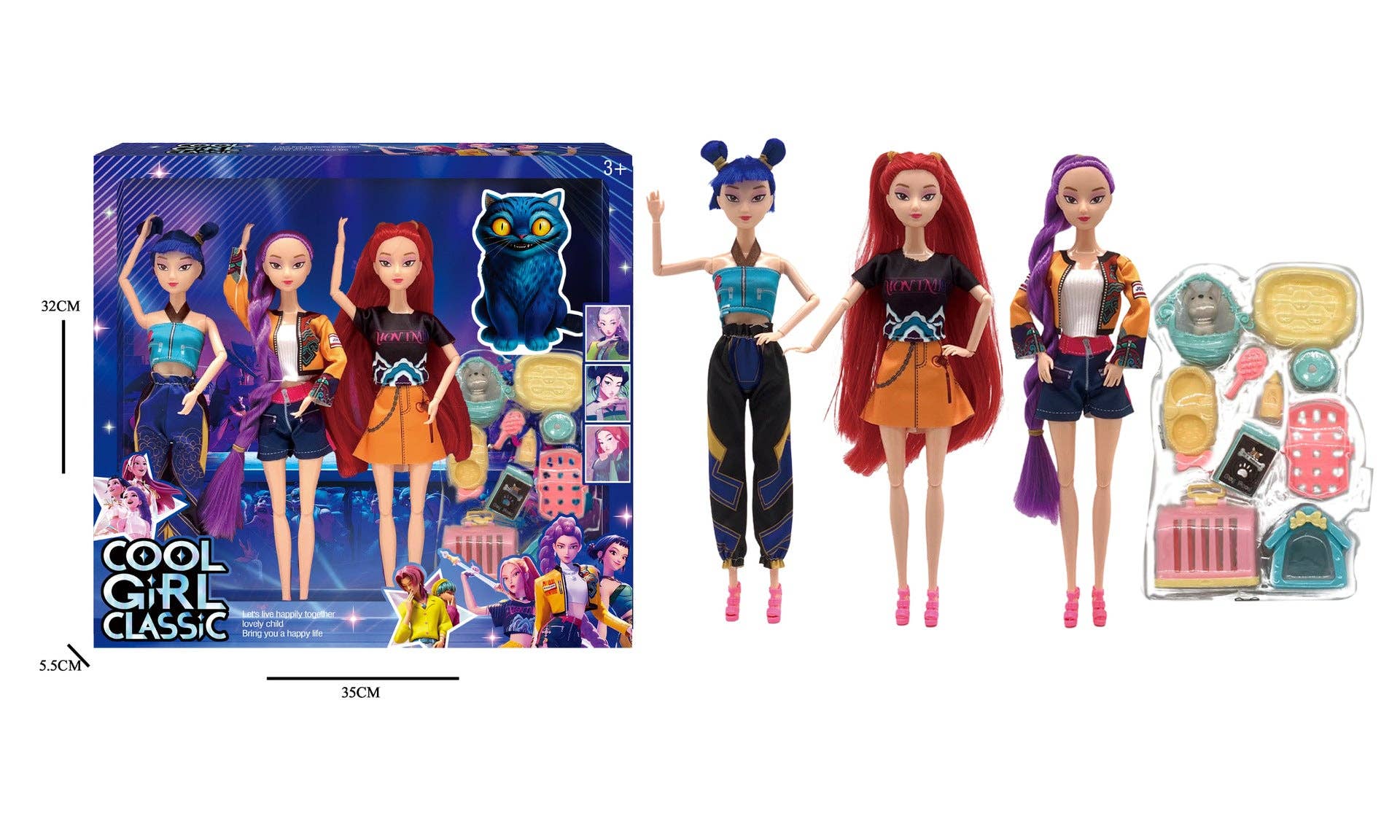 Auraquise - Vente Poupée – enfant - Ensemble de poupées Kpop Demon Hunters Rumi Mira & Zoey Figurines en vinyle Jouet de collection10