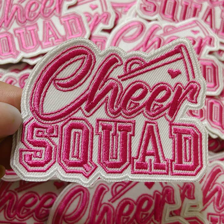 3" Cheer Squad em Rosa - Patch de Chapéu Bordado por atacado de TEELUX