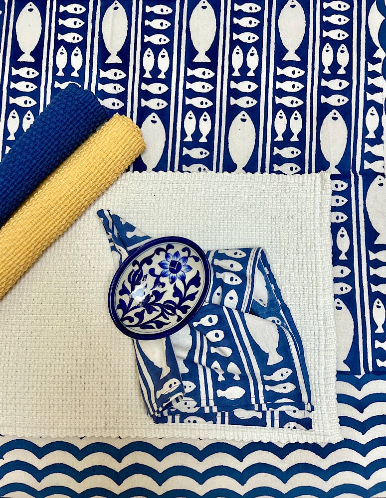 natural habitat - Wholesale Tablecloth - Tablecloth 60X60 Striped Fish Blue1