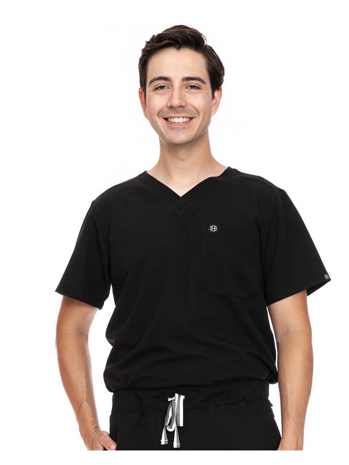 Humble - Wholesale T-Shirt - Men's - Black - Mens Basic Scrub Top1