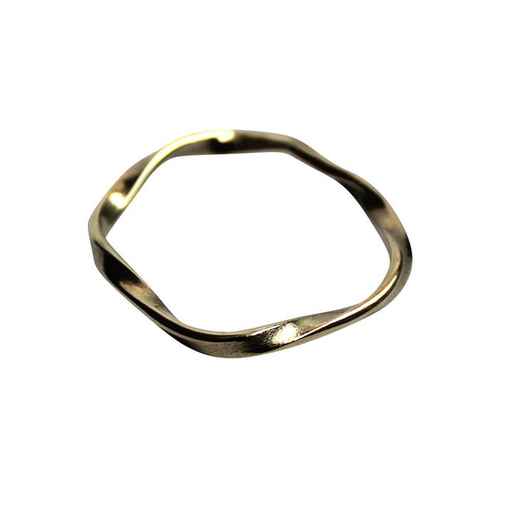 Gold Wave band for wholesale by Jewelfish