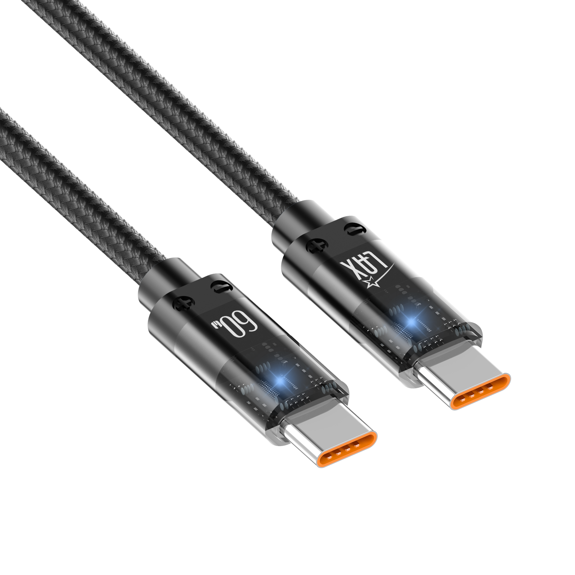 LAX Gadgets - Wholesale Charging Cable - LED 60W USB-C to USB-C Fast Charging Cable—Retail Packaging3
