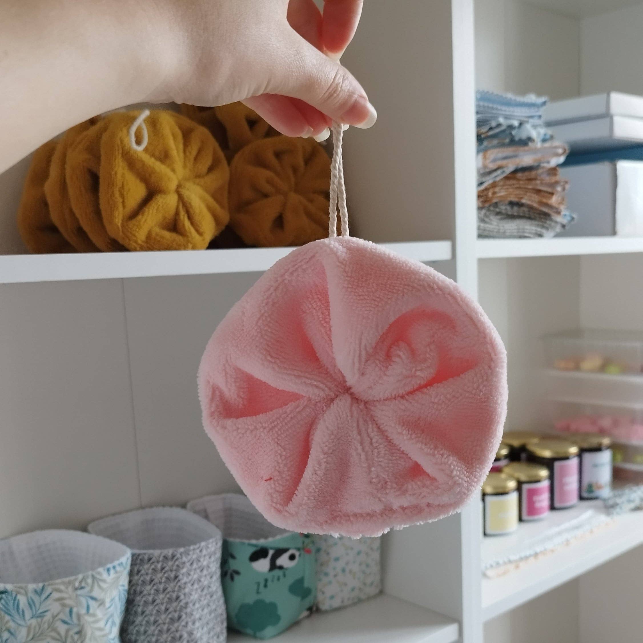 Maison Alice – Puff/esponja de banho por atacado – esponja de chuveiro de bambu natural4