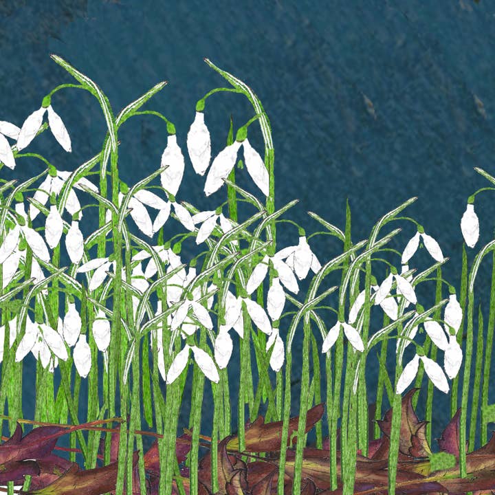 Snowdrops Everyday Spring Greeting Card for wholesale by Tatty Co Ltd