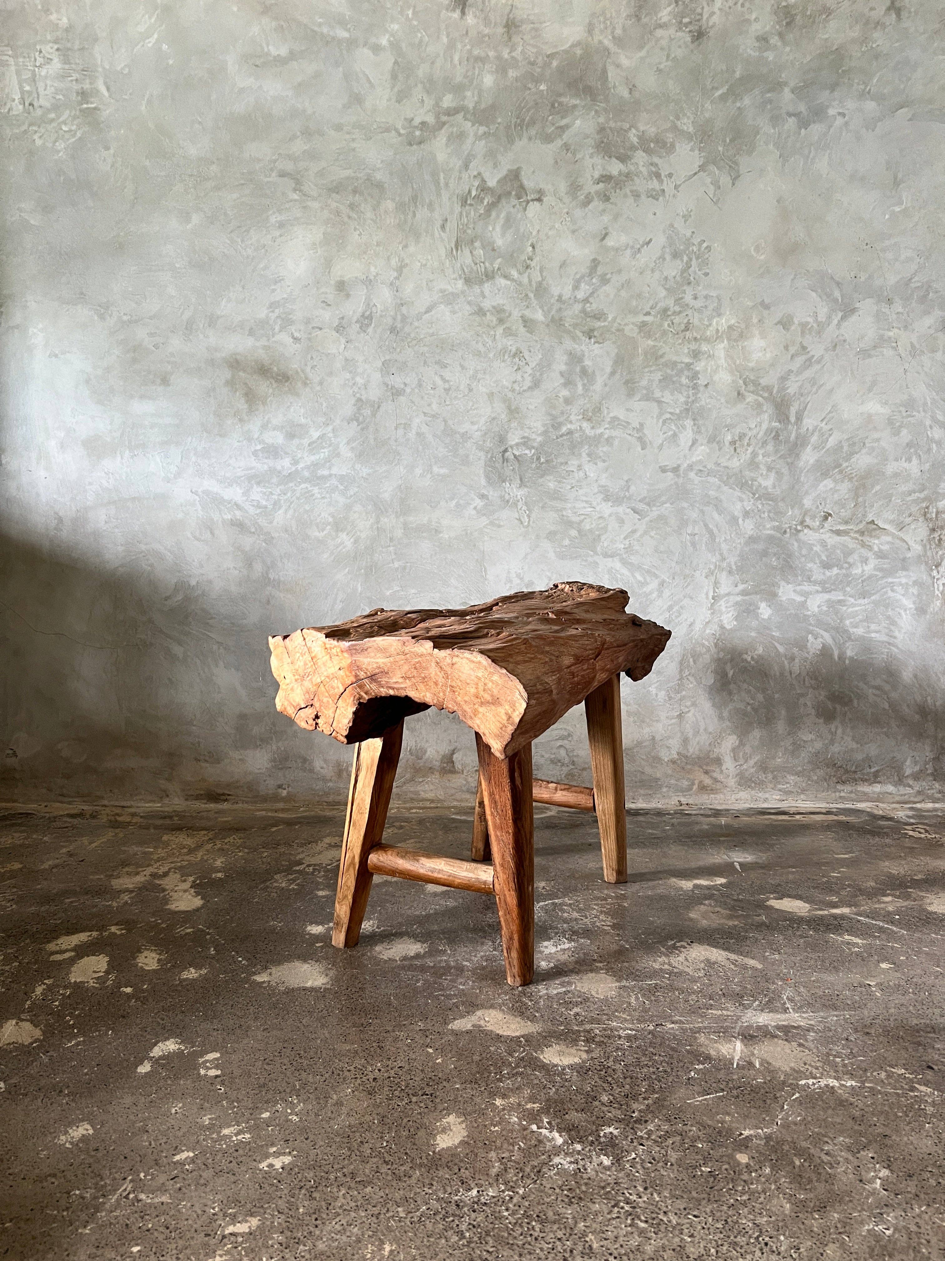 Office Objets - Venta al por mayor Bancos - Banco pequeño de teca asiática rubia con cuatro patas - Sembilan3