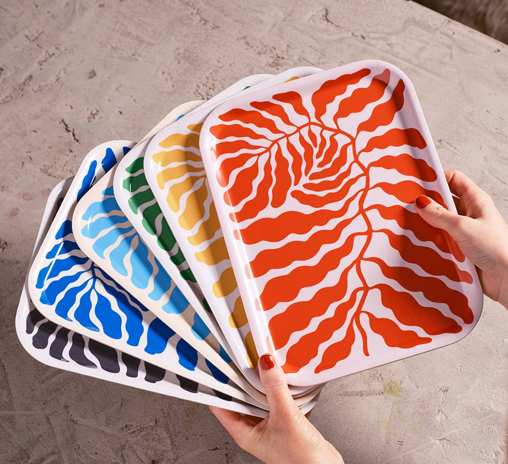 Wrap (US duties paid) - Wholesale Dienblad - Voorjaar Groene Bladeren Kleine Rechthoekige Berk Serveerschaal3