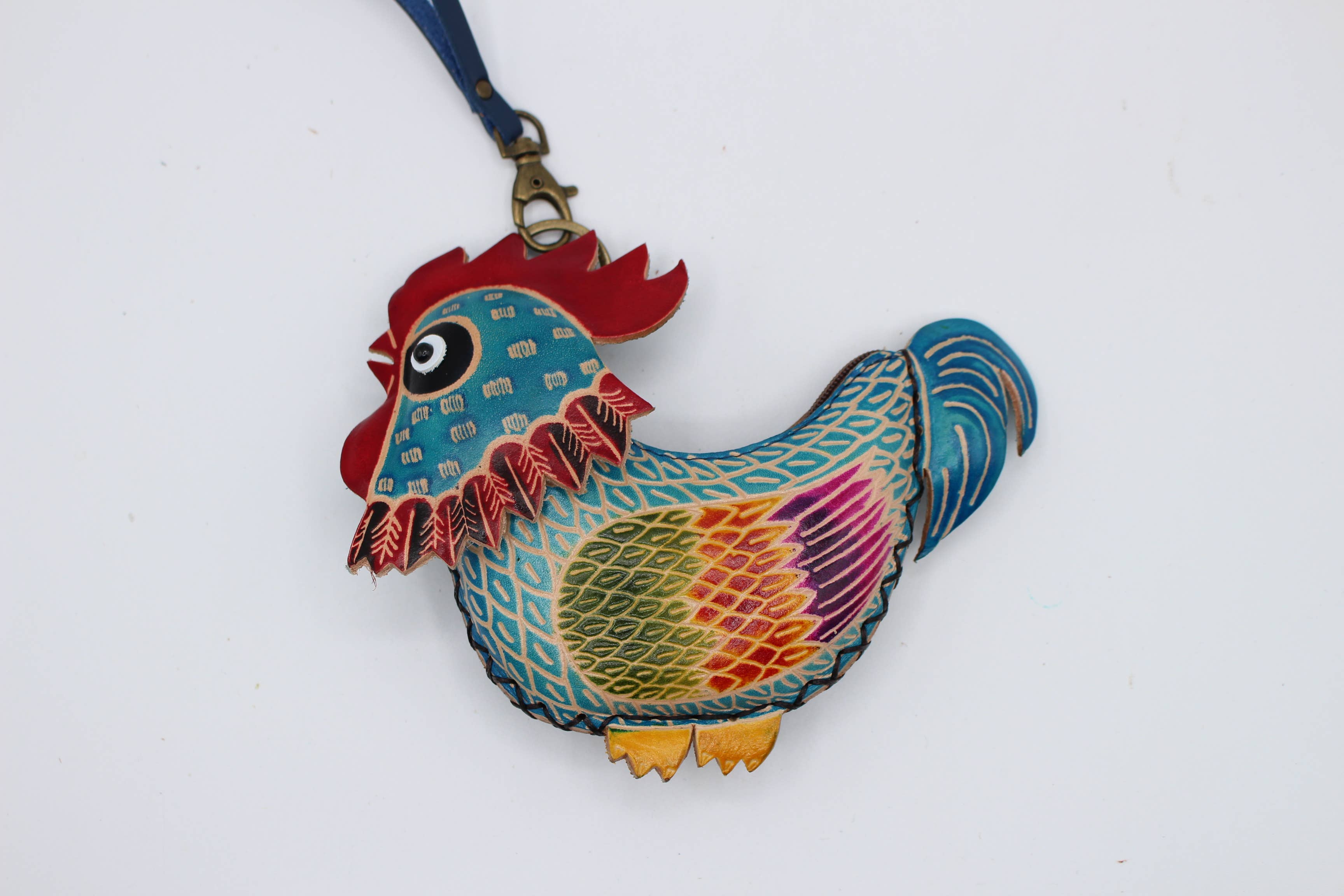 Sunflower Handmade leather inc - Wholesale Keychain - Unisex - Genuine leather Rooster coin purse key chain wallet1