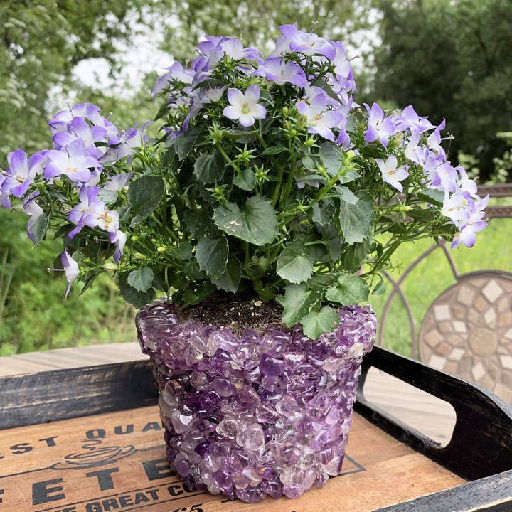 Rock Paradise - Wholesale Plant Pot - Crystal Tumbled Stone Flower Pot - Size #5 (TUM-POT5)