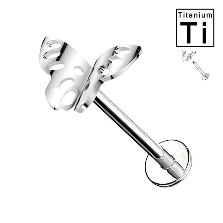 Butterfly-Shaped Titanium Labret Piercing for wholesale by Awaken
