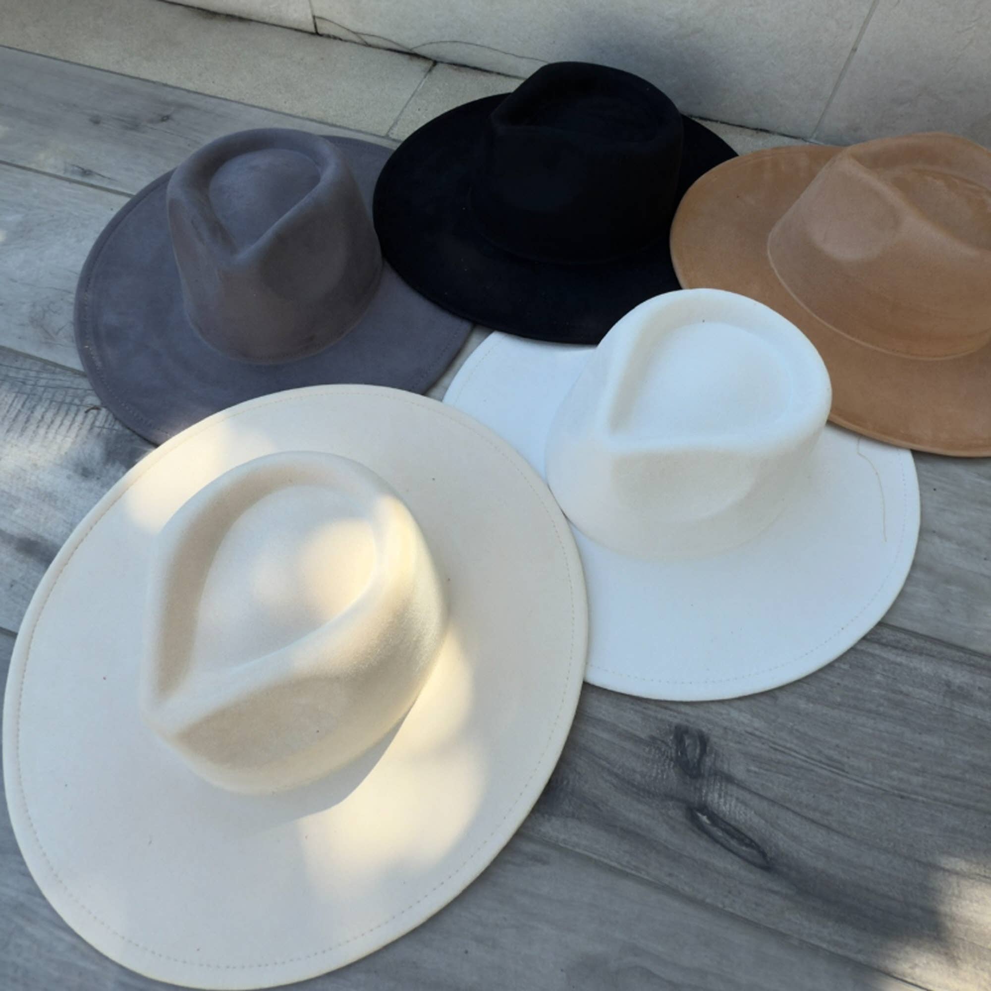 Queens INC - Wholesale Fedora - Women's - Vegan Suede Wide Brim Rancher Hat 5
