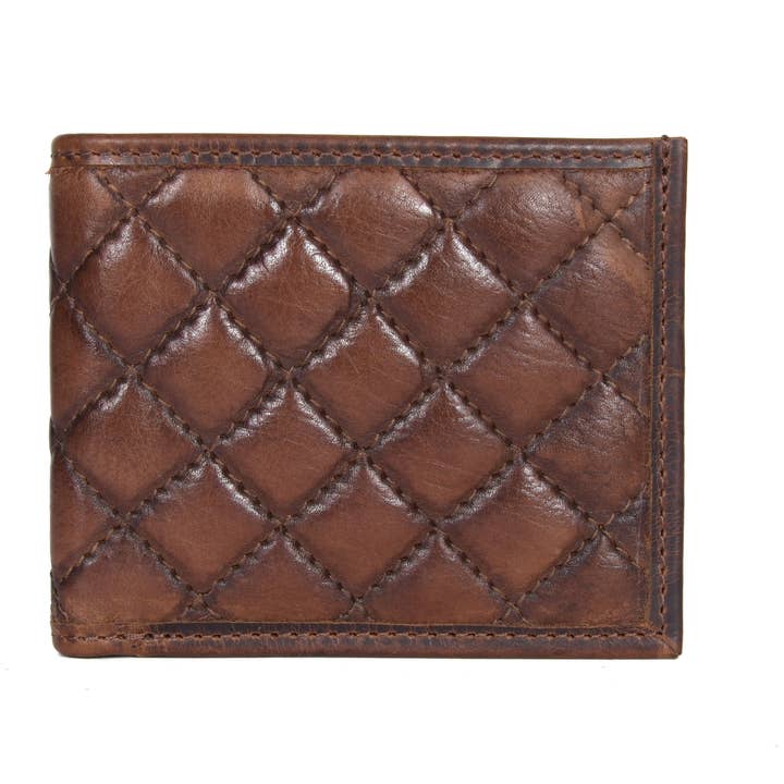 Ascend Quiltad Läderplånbok för wholesale av AARON LEATHER GOODS