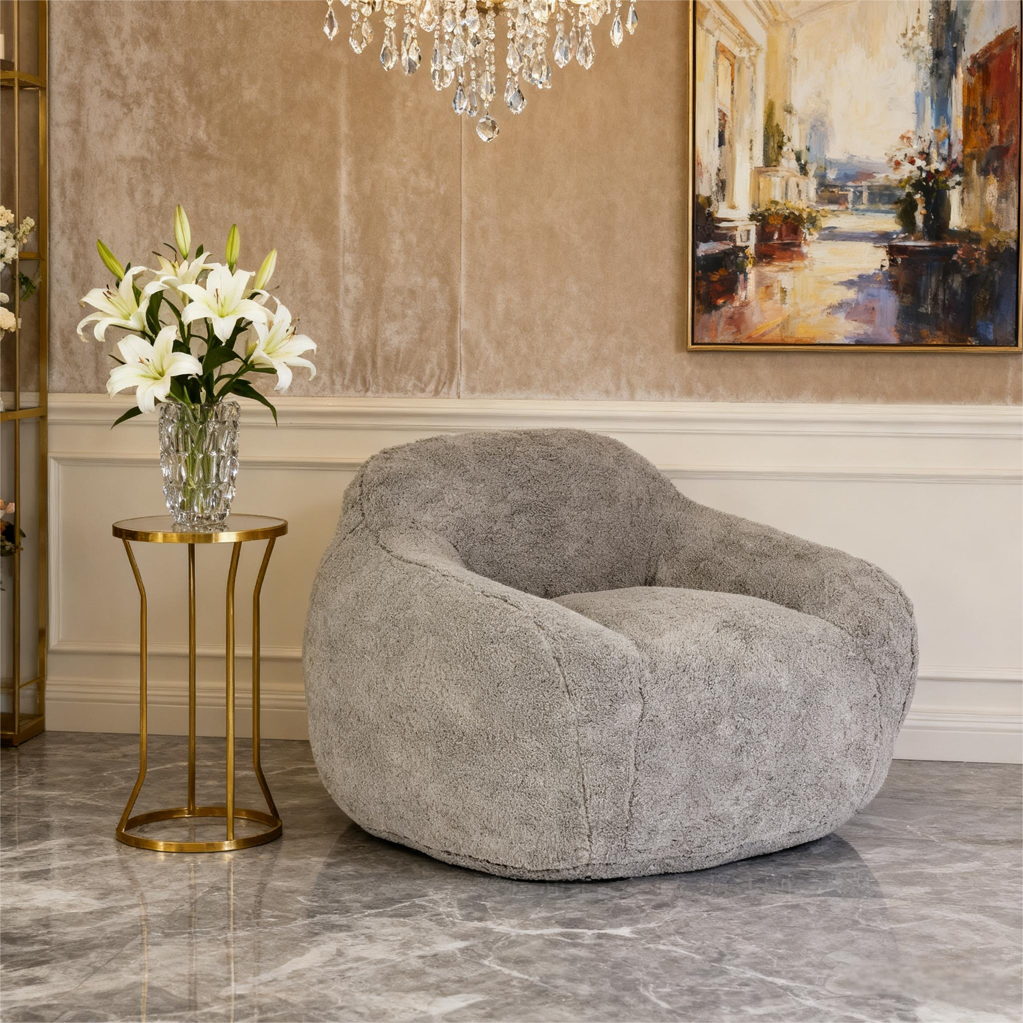 HOMYCASA DESIGN INC - Wholesale Chair - Giant Bean Bag Sofa Chair with Armrests and Memory Foam0