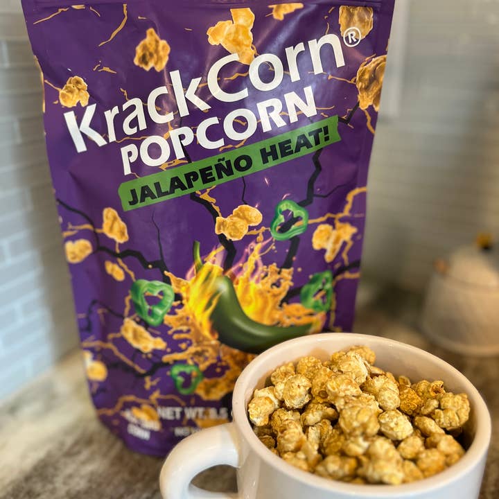KrackCorn - Wholesale Popcorn - KrackCorn Popcorn 8.5oz Jalapeno Heat - 12ct Display Case
