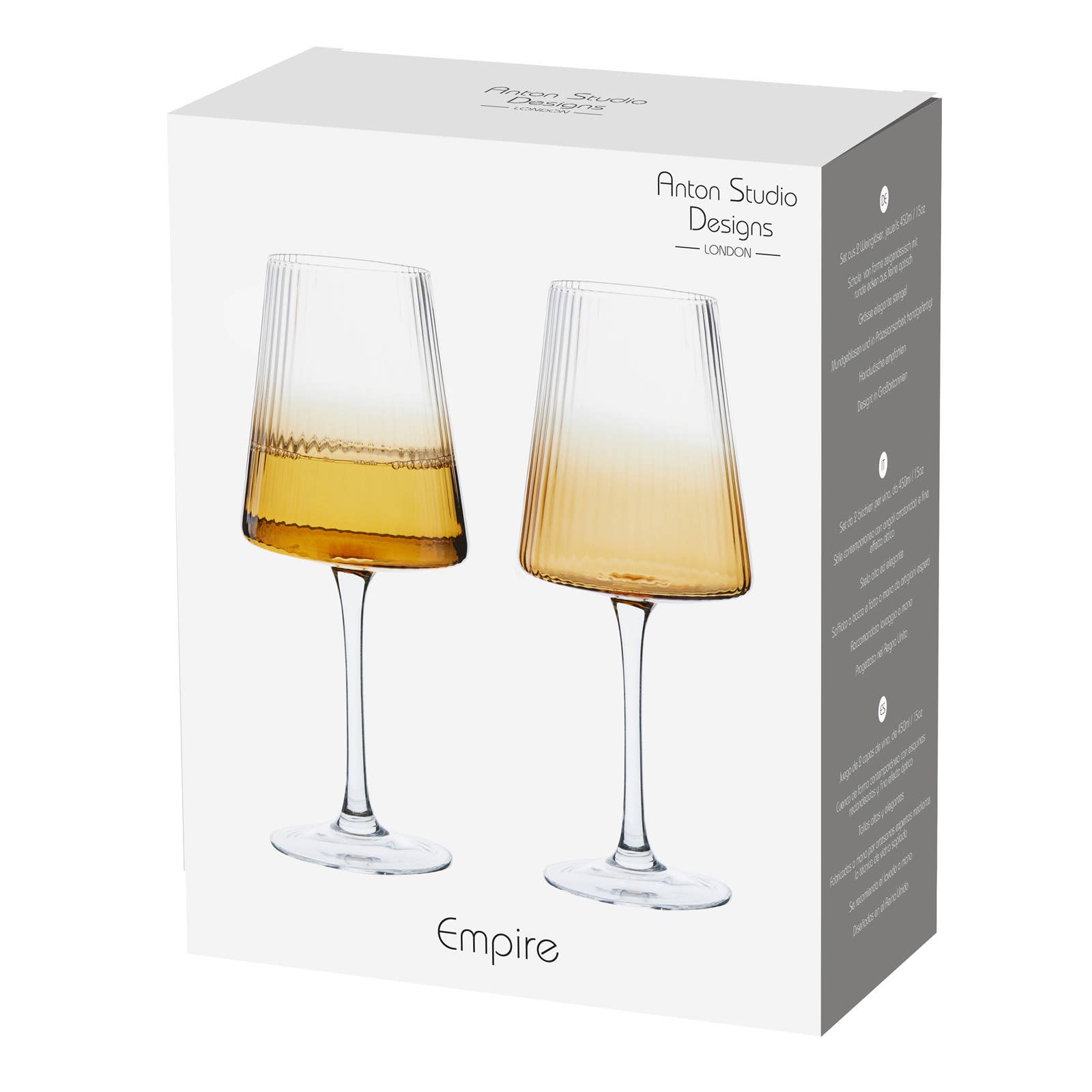 The DRH Collection BV - Wholesale Wine Glass - Set of 2 Empire Wine Glasses Amber2