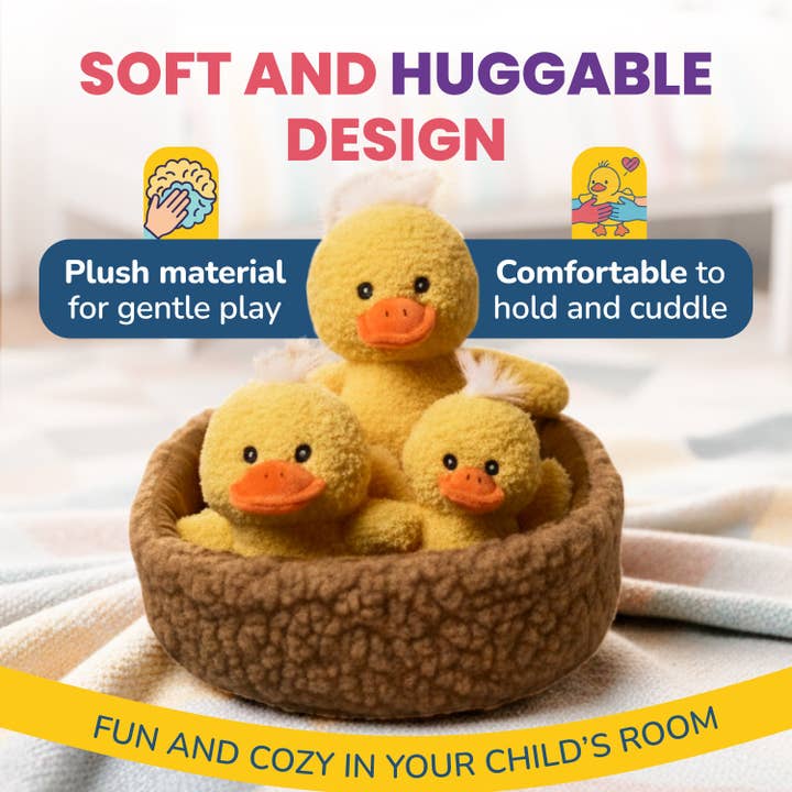 AYK Brand - Wholesale Stuffed/Plush Toy - Kids & Baby - Little Jupiter Three Piece Duck Family Plush Toy Set4