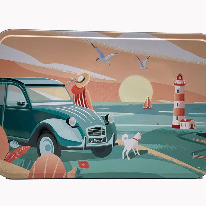 Scatola di metallo 350G - Assortimento di galette/palets naturali - 2 CV per la vendita all'ingrosso da parte di ATELIER D