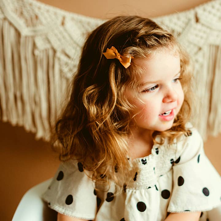 Baby Wisp - Wholesale Hair Bow - Kids - 5 Chelsea Boutique Grosgrain Bows on Snap Clips- Pink Papaya