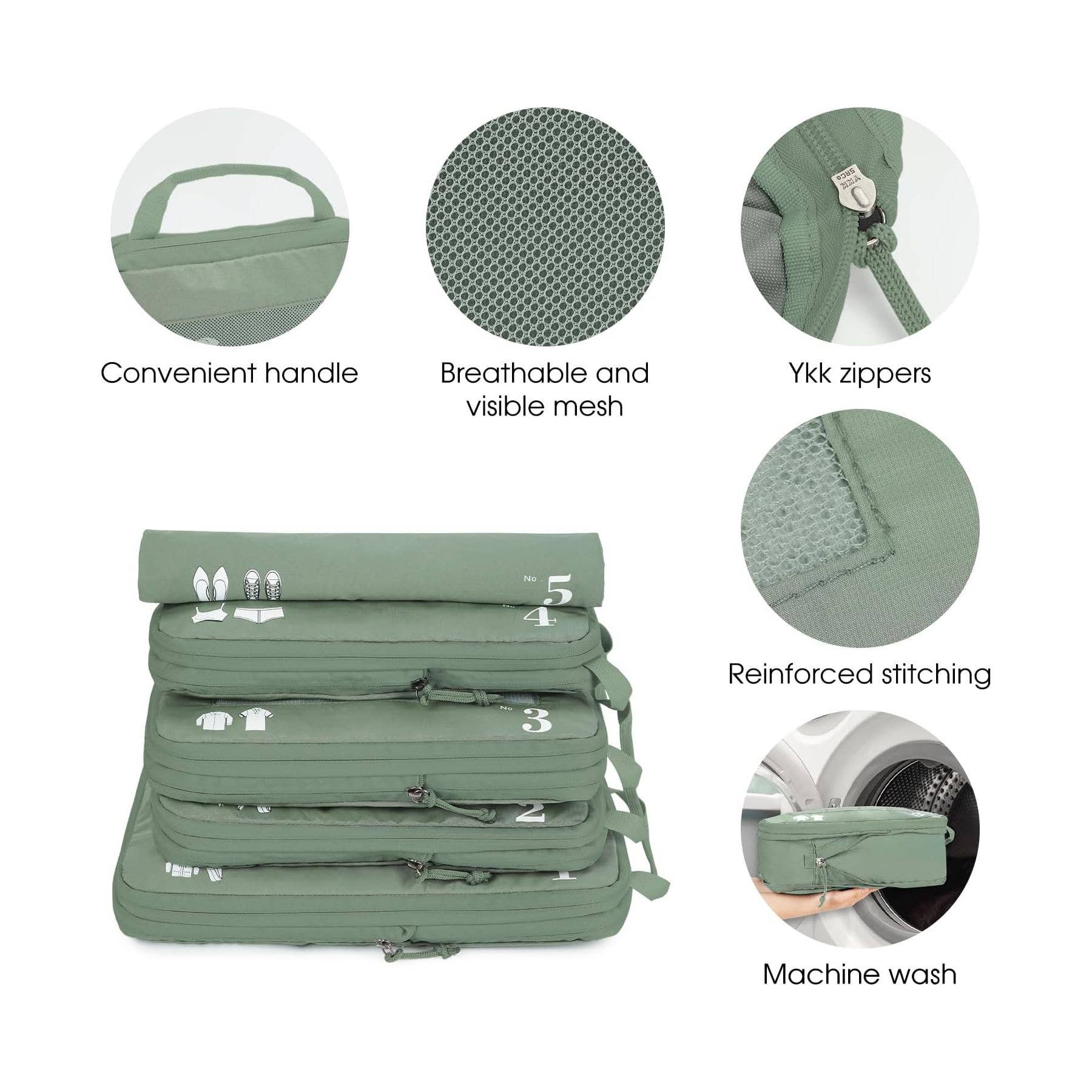 NARWEY INC - Wholesale Packing Cube - 5 Set Compression Packing Cubes for Suitcases Organiser Bags5