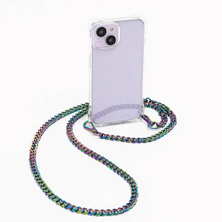 Glacier 4-Way Crossbody Clear Phone Case with Iridescent Chain for iPhone 14 / iPhone 13 for wholesale by Bryten