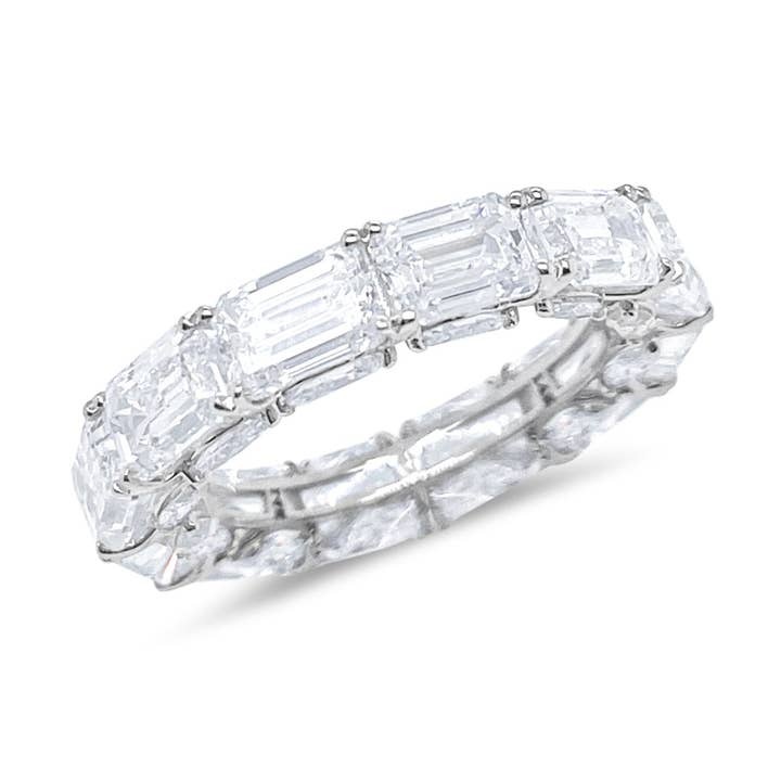 Emerald Cut 9.62 Carat Lab Grown Diamond Eternity Band for wholesale by Meira T