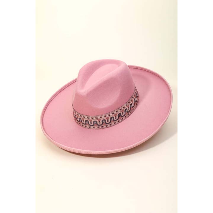 Anarchy Street - Wholesale Fedora - Women's - Boho Stripe Pattern Strap Fashion Hat6